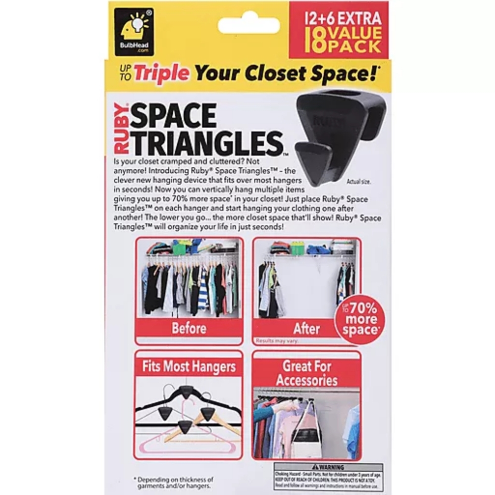 Ruby Space Triangles Closet Organizer 18pc Value Pack - Picture 5 of 6